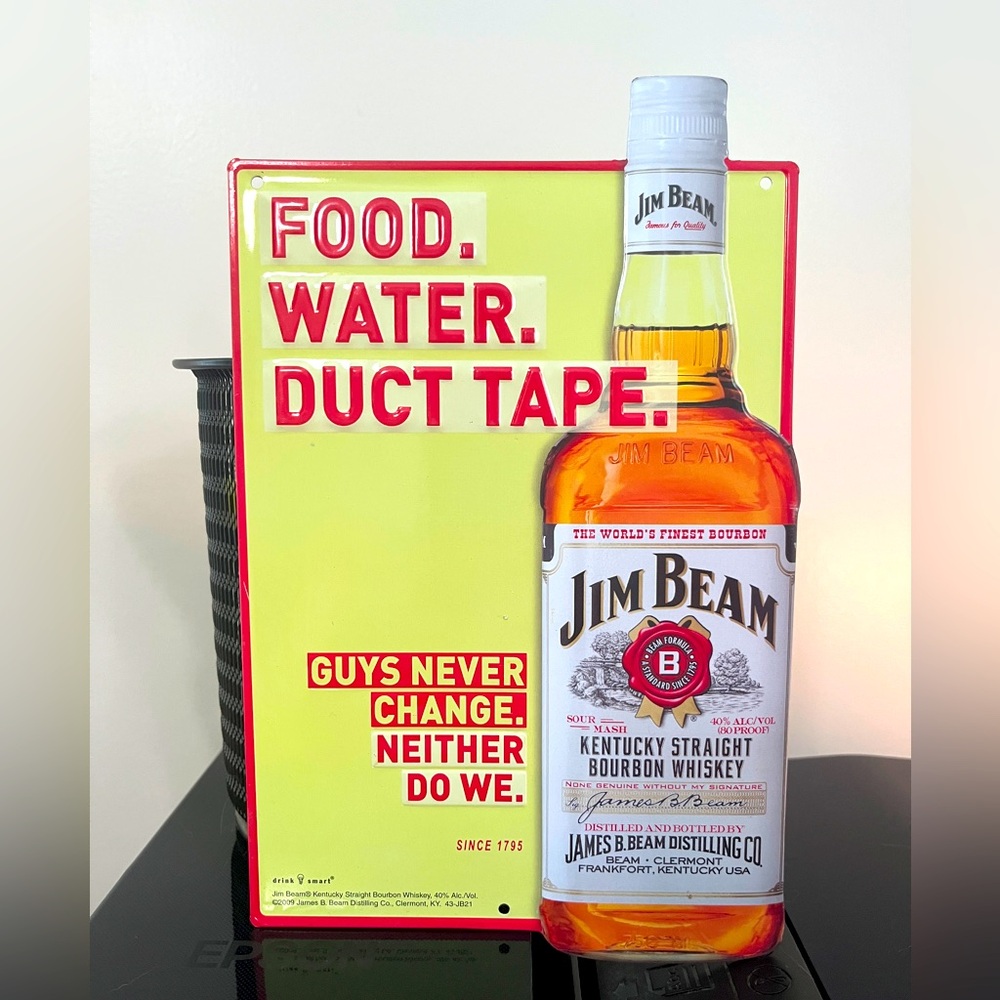 Jim Beam Kentucky Straight Bourbon Whiskey Metal sign